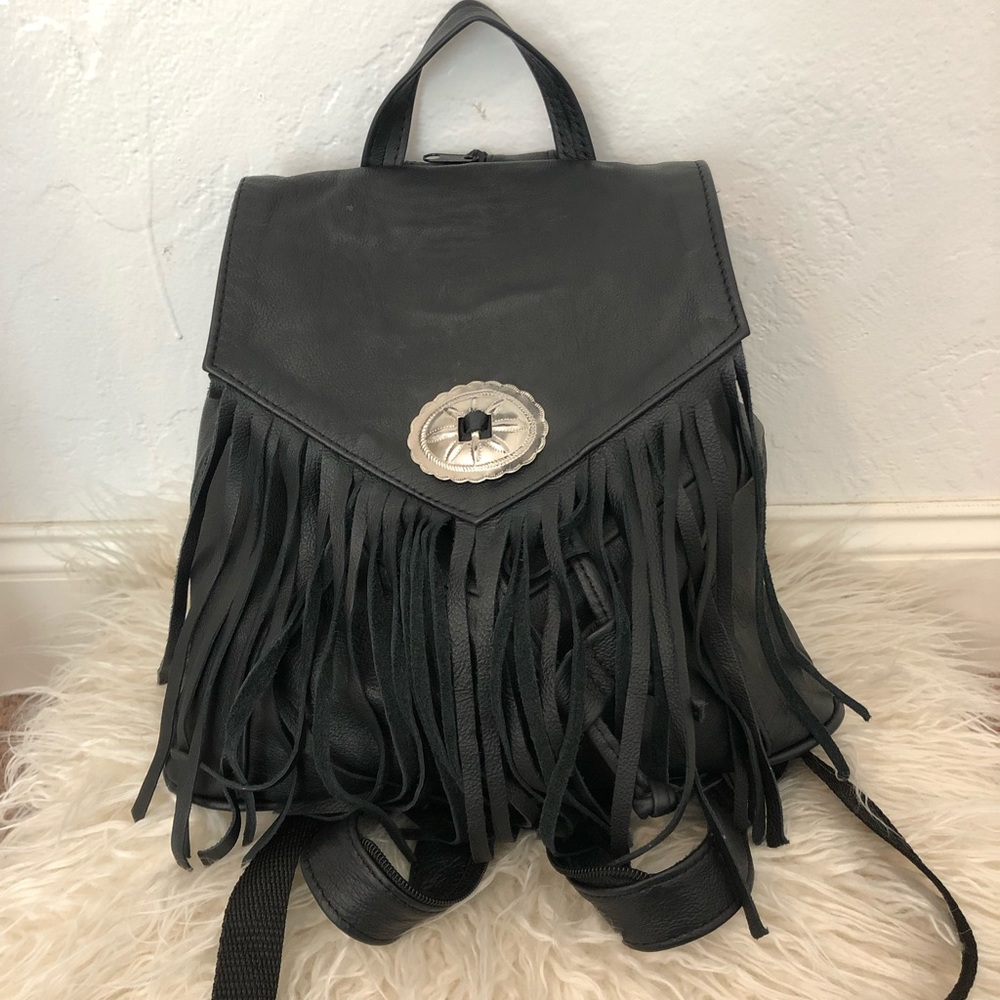 Leather Fringe Backpack